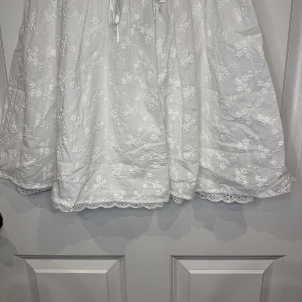 Altar'd State White Eyelet Lace Up Back Mini Sweetheart Dress Size XS - Picture 5 of 8